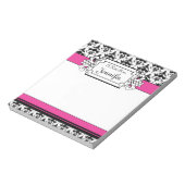 Trendy Pink and Black Girl's Personalized Notitieb Notitieblok (Linkerzijde)