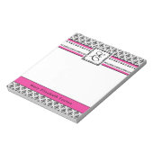Trendy Pink and Black Lady's Monogram E Notitieblok (Linkerzijde)