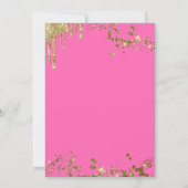 Trendy Pink and Gold Glitter Drip Birthday Kaart (Achterkant)