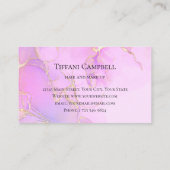 Trendy Pink and Gold make up Artist Visitekaartje (Achterkant)