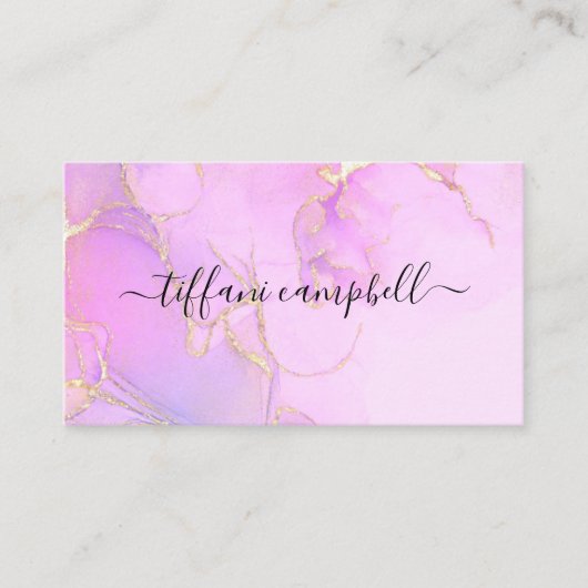 Trendy Pink and Gold make up Artist Visitekaartje (Voorkant)