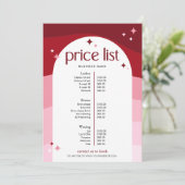 Trendy Pink Arch Retro Business Salon Price List (Staand voorkant)