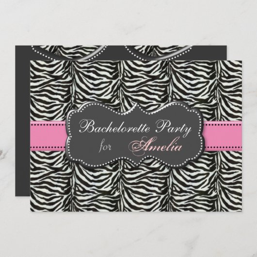 trendy Pink Bachelorette Party Kaart (Voorkant / Achterkant)