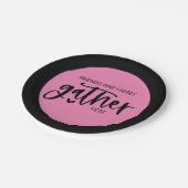 Trendy Pink Black Friends Family Gather Hier citaa Papieren Bordje (Gekanteld)