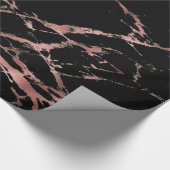 Trendy Pink Black Marble Glossy Cadeaupapier (Hoek)