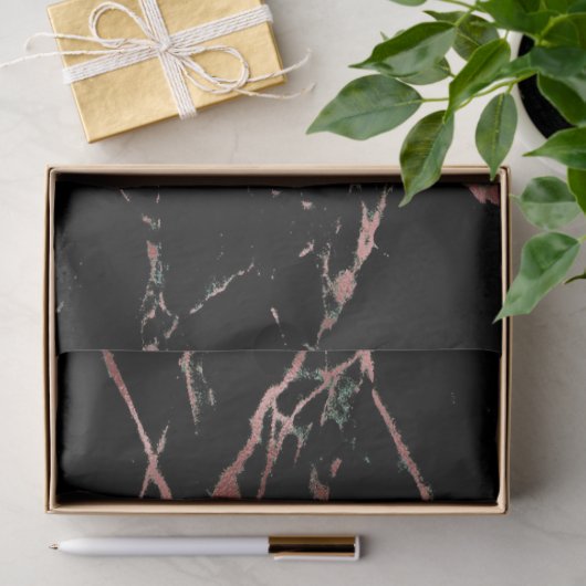 Trendy Pink Black Marble Modern Tissuepapier (Geschenk)