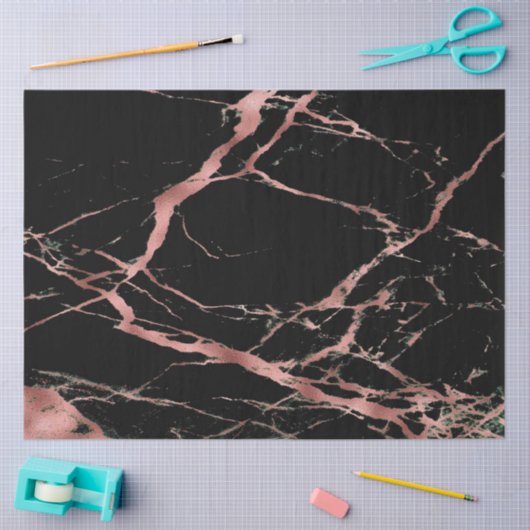 Trendy Pink Black Marble Modern Tissuepapier (Craft)