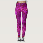 Trendy Pink Black Stripes Leggings (Voorkant)