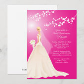 Trendy Pink BLONDE Bride Vrijgezellenfeest Invite Kaart (Voorkant / Achterkant)