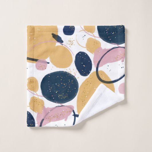 Trendy Pink Blue Strokes Abstracte Creative Art Bad Handdoek (Wasdoekje)