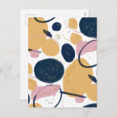 Trendy Pink Blue Strokes Abstracte Creative Art Feestdagenkaart (Voorkant / Achterkant)