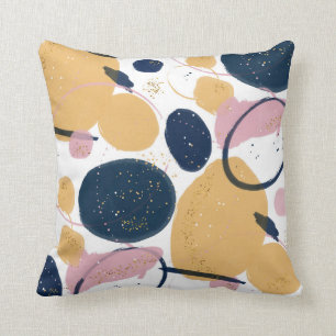 Trendy Pink Blue Strokes Abstracte Creative Art Kussen