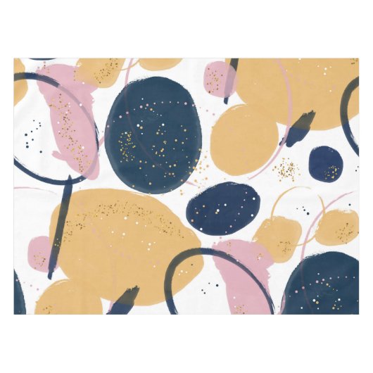 Trendy Pink Blue Strokes Abstracte Creative Art Tafelkleed (Voorkant (Horizontaal))