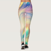 Trendy Pink Blue yellow abstract waves Leggings (Achterkant)