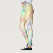 Trendy Pink Blue yellow abstract waves Leggings (Links)