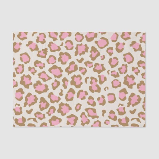 Trendy Pink Brown Leopard Spots Boho Decoupage Tissuepapier (Voorkant)