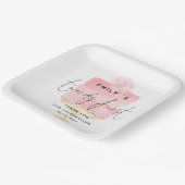 Trendy Pink Cake Name 21st Birthday Bedankt Papieren Bordje (Gebogen)