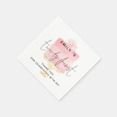 Trendy Pink Cake Name 21st Birthday Bedankt Servet (Hoek)