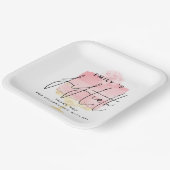 Trendy Pink Cake Name 50th Birthday Bedankt Papieren Bordje (Gebogen)