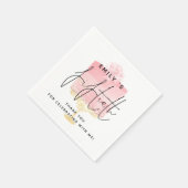 Trendy Pink Cake Name 50th Birthday Bedankt Servet (Hoek)