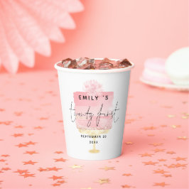 Trendy Pink Cake Script Name Bedankt 21st Birthday Papieren Bekers