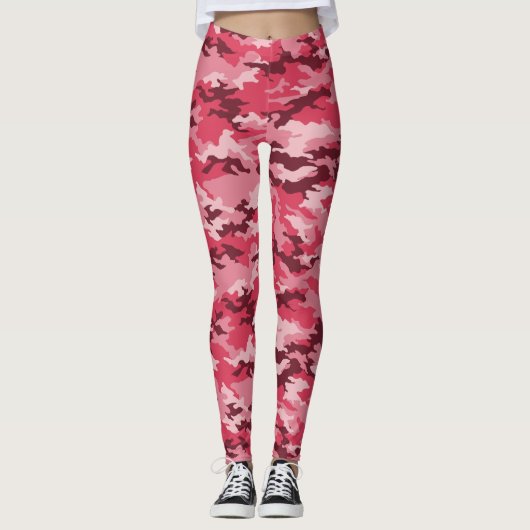 Trendy Pink Camo Leggings (Voorkant)