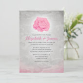 Trendy Pink Camo Wedding Invitations Kaart (Staand voorkant)