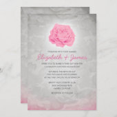 Trendy Pink Camo Wedding Invitations Kaart (Voorkant / Achterkant)