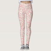 Trendy Pink Coral Leopard Pattern Leggings (Voorkant)