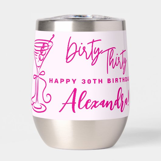 Trendy Pink Dirty 30ste Verjaardag (Voorkant)