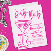 Trendy Pink Dirty 30ste Verjaardag Kaart