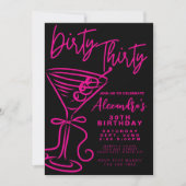 Trendy Pink Dirty 30ste Verjaardag Kaart (Voorkant)