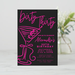 Trendy Pink Dirty 30ste Verjaardag Kaart