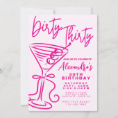 Trendy Pink Dirty 30ste Verjaardag Kaart (Voorkant)