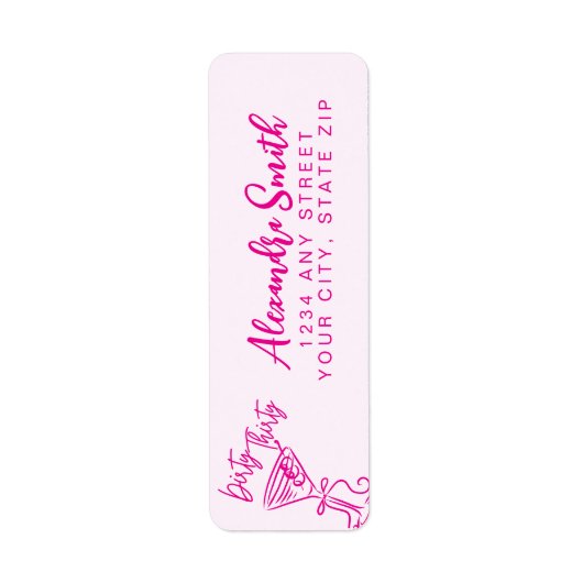 Trendy Pink Dirty Thirty 30th Birthday Etiket (Voorkant)