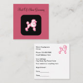 Trendy Pink Dog Grooming Appointment Vierkante Visitekaartje (Voorkant / Achterkant)