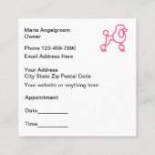 Trendy Pink Dog Grooming Appointment Vierkante Visitekaartje (Achterkant)