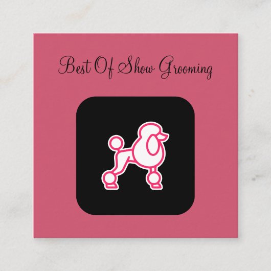 Trendy Pink Dog Grooming Appointment Vierkante Visitekaartje (Voorkant)