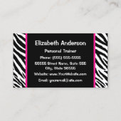 Trendy Pink en Black Dumbbell Personal Trainer Visitekaartje (Achterkant)