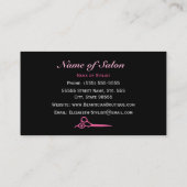 Trendy Pink en Black Leopard Hair Salon Scissors Visitekaartje (Achterkant)