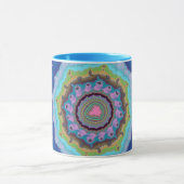 Trendy Pink en Blue Fractal Mok (Midden)