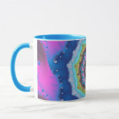 Trendy Pink en Blue Fractal Mok (Links)
