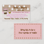 Trendy Pink- en bruinbakkerijVisitekaartje Visitekaartje (Voorkant / Achterkant)