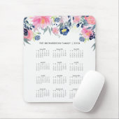 Trendy Pink en Navy Blue Floral | Agenda 2018 Muismat (Met muis)