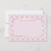 Trendy Pink Flamingos en Faux Gold Bedankkaart (Voorkant)