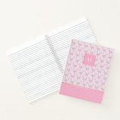 Trendy Pink Flamingos en Stippen met monogram Notitieboek (Binnen)