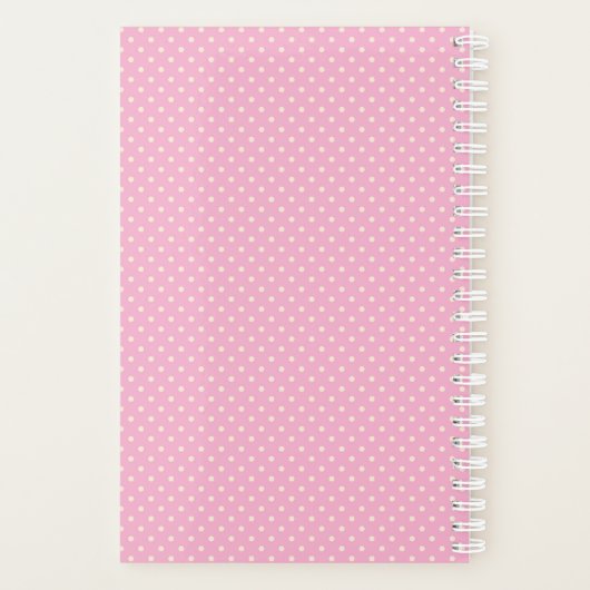 Trendy Pink Flamingos en Stippen met monogram Planner (Achterkant)