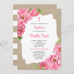Trendy Pink Floral + canvas Kaart