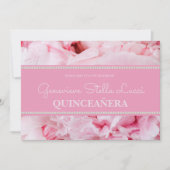 Trendy Pink Floral Quinceañera Kaart (Voorkant)