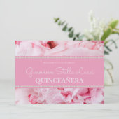 Trendy Pink Floral Quinceañera Kaart (Staand voorkant)